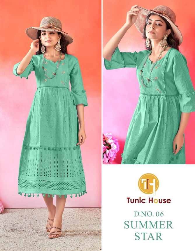 Summer Star By Tunic House Cotton Party Wear Kurtis Wholesalers In Delhi
